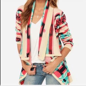 Color block cardigan sweater
